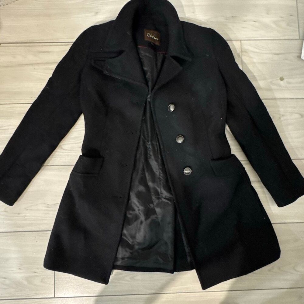 Cole Haan Womens wool black coat size 2